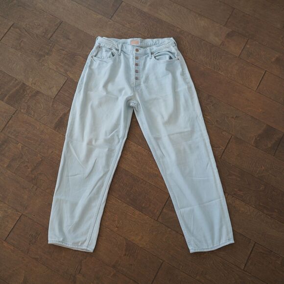 $265 MOTHER The PIXIE TOMCAT ANKLE Button Light Pina Colada Paradise Jeans-31‎ - Picture 2 of 8